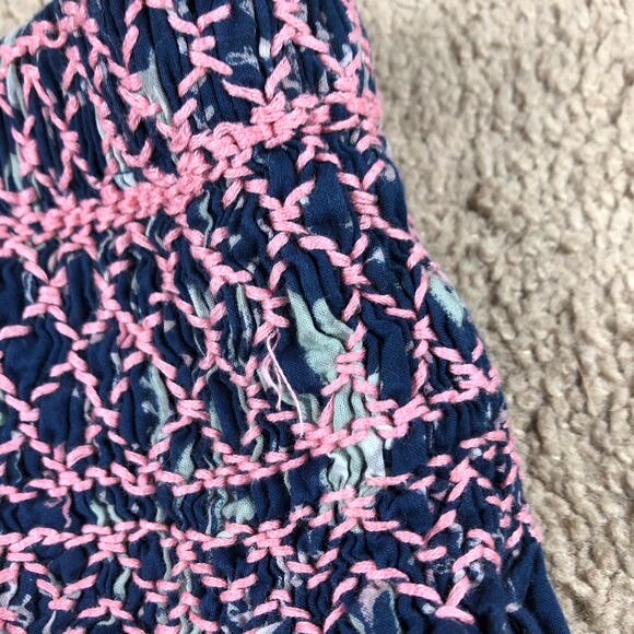 PEEK Skirt Girl's Blue Coral Ocean Pink Embroidered Smocked Pull On Skirt 2T - Picture 3 of 4